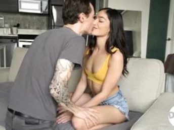 This scene features the fantastic 19yo Emily Willis and I having sex for the first time. We have fun, playful chemistry but also enjoy getting rough and intense in moments. We have sex all over the couch in a bunch of positions. I hold her down with a arm