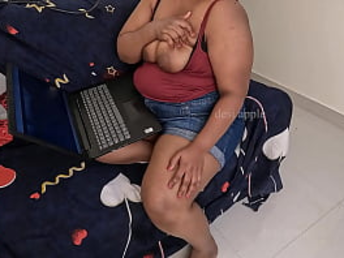 Boobygirl4, the mischievous Indian girl, gets wild while witnessing fucktapes