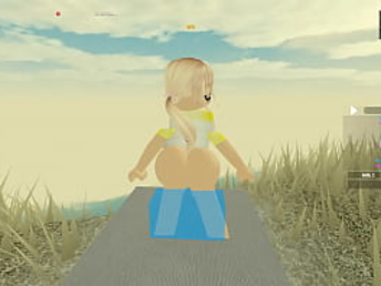 Blonde bombshell takes a deep ass fucking ravaging in Roblox Porno