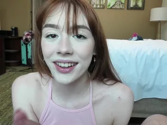 Observe this redhead 19 yr aged with PERFECT cupcakes deepthroat a fat dick
