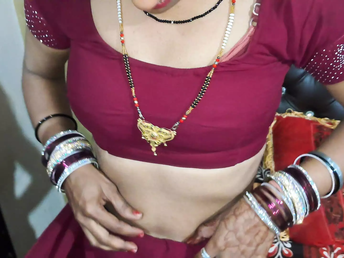 Indian Steamy Viral four Bhabhi Maroon Neck harness four