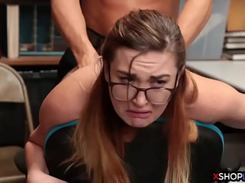 Gorgeous shoplifting nubile gets punished and rigid fucked