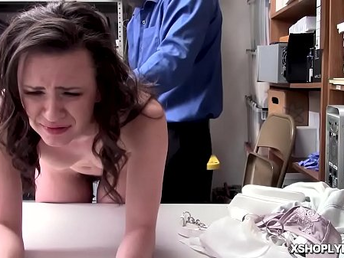 Black-haired teenager gets doggystyle fuck by the LP Officer!