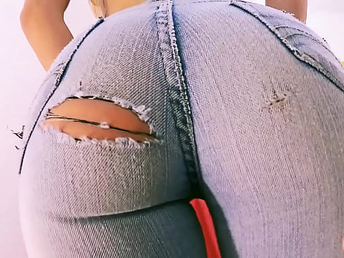 Busty Blonde Babe Dressed in Skin Taut Jeans! Astounding Ass!