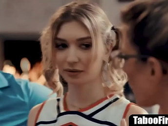Young cheerleader pressured into sex by MILF coach & her hubby