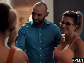 Coach Lures Teenie Cheerleader Into Sex With Her And Her Husband! (Cory Chase & Mackenzie Moss) - Full Gig On FreeTaboo.Net