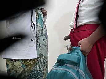 Lady Doctor is checking a school schoolgirl dick