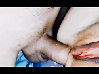 Close up anal with open pussy lips