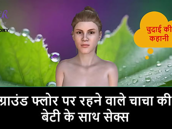 Hindi Audio Sex Story - Sex with Ground Floor step uncle's Daughter
