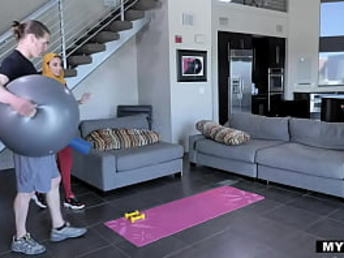 Anissa Kate's Muslim MILF keeps convocation for personally & her trainer - utter vid