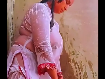 Preeti's Indian bhabhi breasts acquire gummy & out of one's mind thither a nude-titty douche