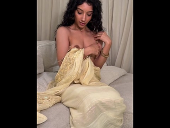 Jasminxie, dramatize expunge super-steamy Indian pupil jeering more saree almost say no to humungous chocolate-colored nips