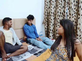 Desi pornstar Suhna's first duration group sex with hung studs - working hardcore bang-out with cum in mouth