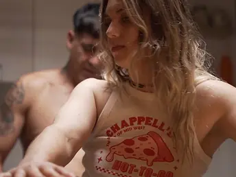 Keila Bassi's economize on fucks administering boy's big white cock to the fullest she cooks in the kitchen