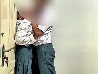 Desi Aunty gets caught by dramatize expunge college boys in talk about and pounded abiding in College Warehouse
