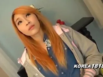 Korean babe with orange hair is decided to become a porno industry star, since she loves to get plowed